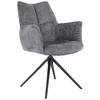 CHAISE ACCOUDOIRS LUCIA - couleur graphite/noir, LIFESTYLE, métal/textile (62/90/64cm) - Premium Living