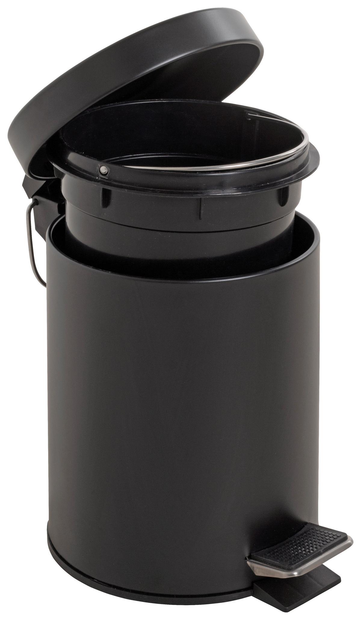 Coș de gunoi pentru cosmetice Kosmo - culoare crom/negru, Konventionell, plastic/metal (17/24cm)