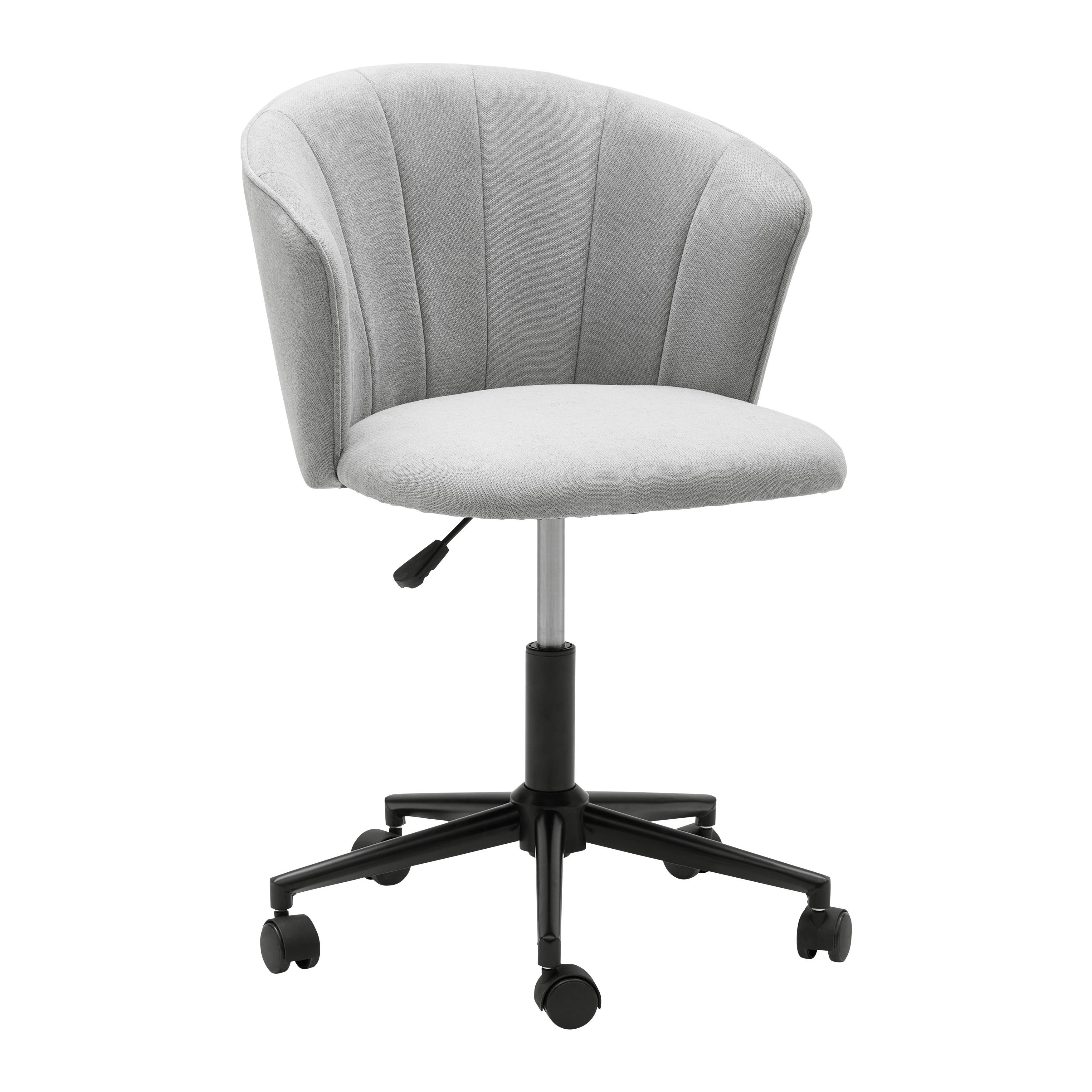 Drehstuhl Jila Hellgrau Webstoff - Hellgrau/Schwarz, MODERN, Holz/Kunststoff (58/72-82/60cm) - Bessagi Home
