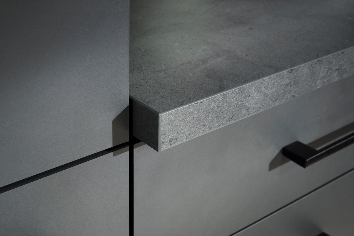 Kuhinjski Blok Z Aparati Oliver, 370cm - temno siva/črna, Design, kovina/leseni material (370cm) - Respekta