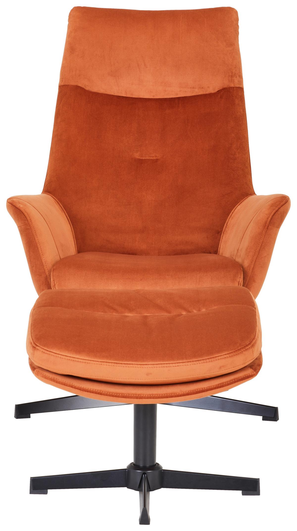 ZESTAW FOTELI RELAKSACYJNYCH SVENJA    -HOM IN- - ciemnopomarańczowy/czarny, Design, metal/tkanina (74/108/84cm) - Hom`in