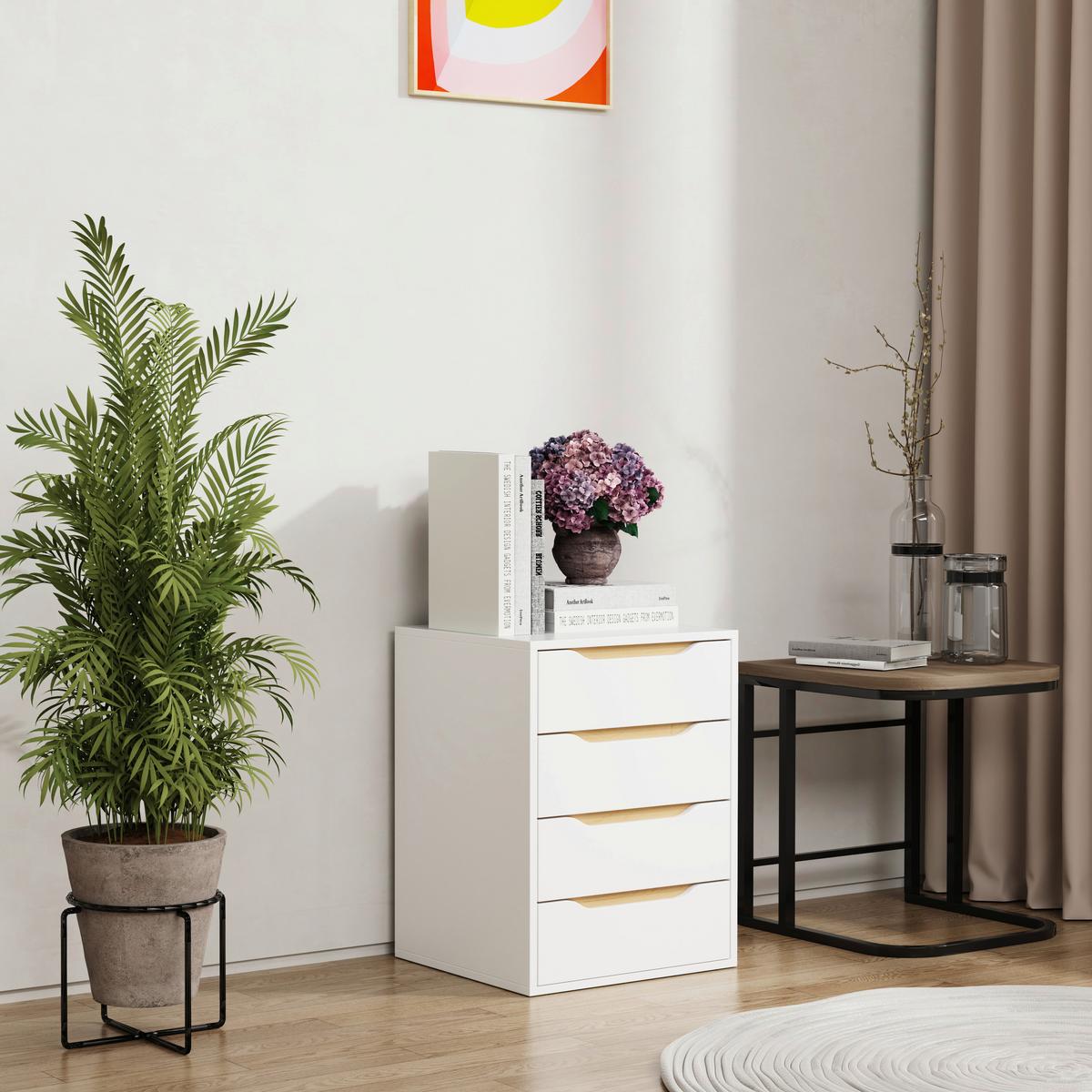 NACHTTISCH MALIRA M - Honigeiche/Weiss, Modern, Holzwerkstoff (46/61/42cm) - MID.YOU