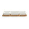 Snackschalenset Tapas 3 Weiß, 4-teilig - Weiß, MODERN, Holz/Keramik (44/16.5/5.5cm) - Modern Living