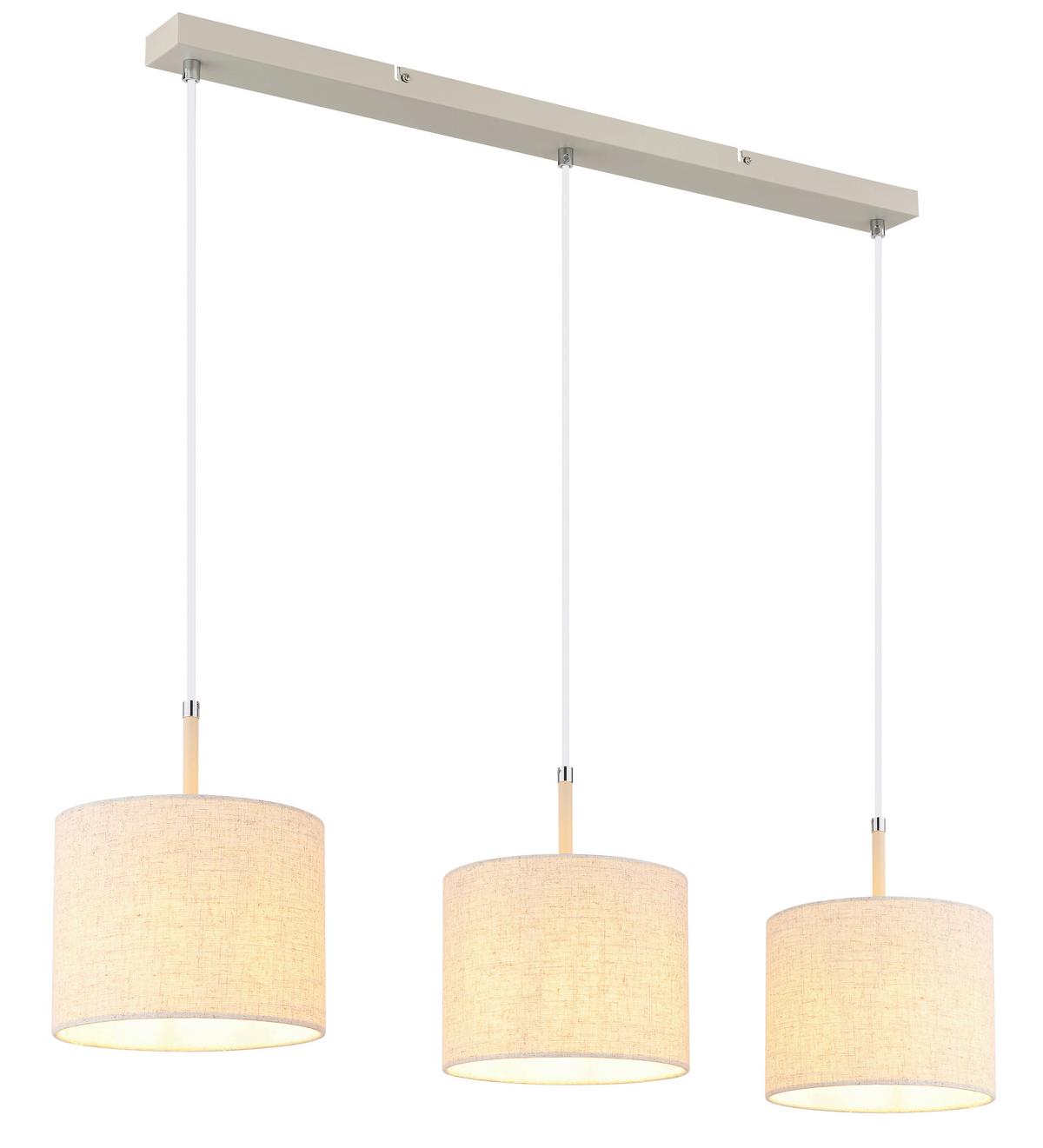 Lampă Suspendată Deleon - alb/crem, Design, plastic/metal (90/20/120cm) - Globo