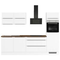 Küchenblock inkl. 5 E-Geräte IP3150 Weiß - Eichefarben/Schwarz, Trend, Holzwerkstoff/Metall (280cm) - Impuls