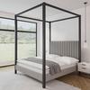 Oblazinjena Postelja Mona - svetlo rjava/siva, Moderno, kovina/tekstil (180/200cm) - Bessagi Home