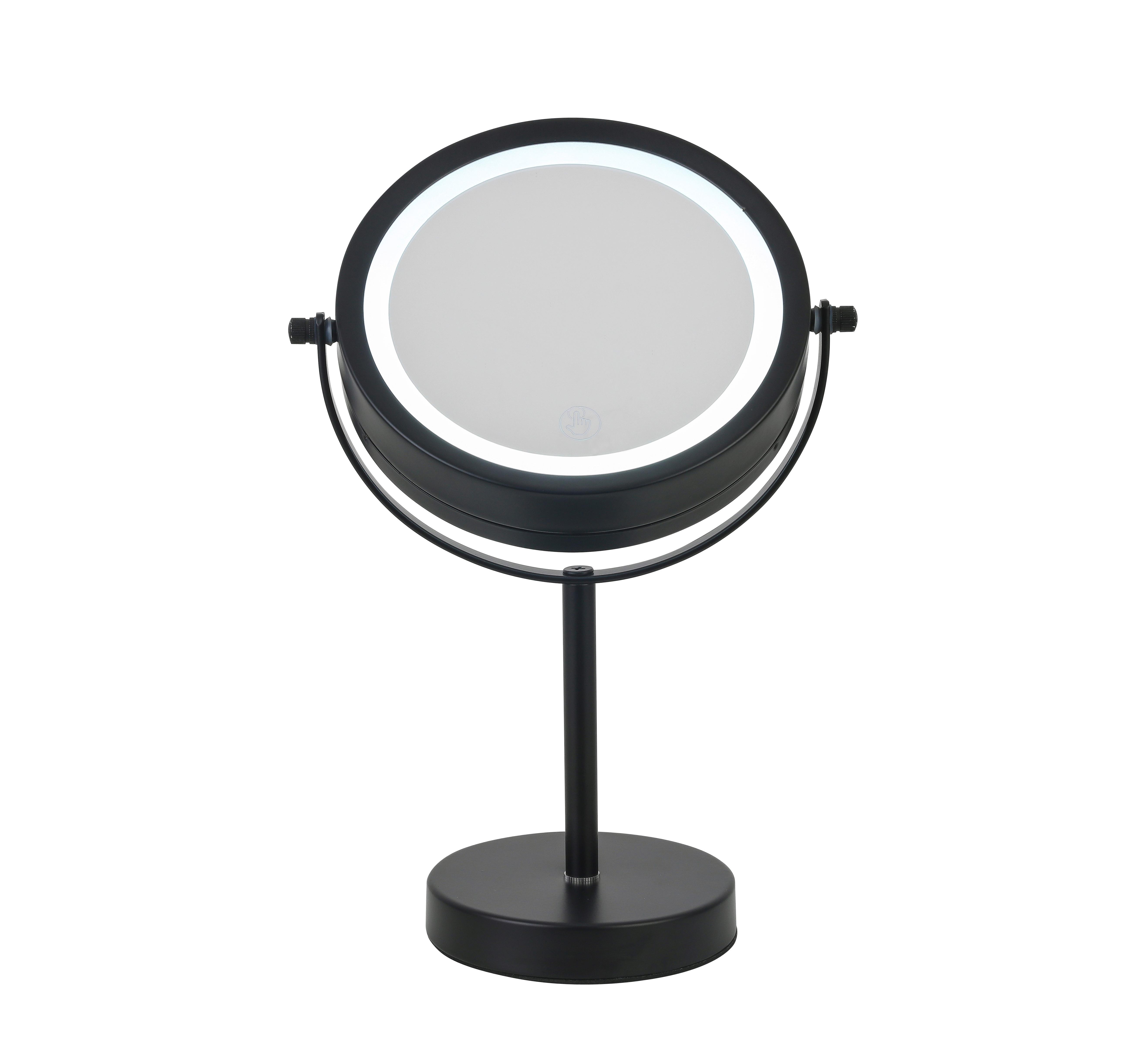 SPEGEL MED BELYSNING MIRRI 1-EXT- - svart, Modern, metall/glas (21/32/12cm) - Mömax