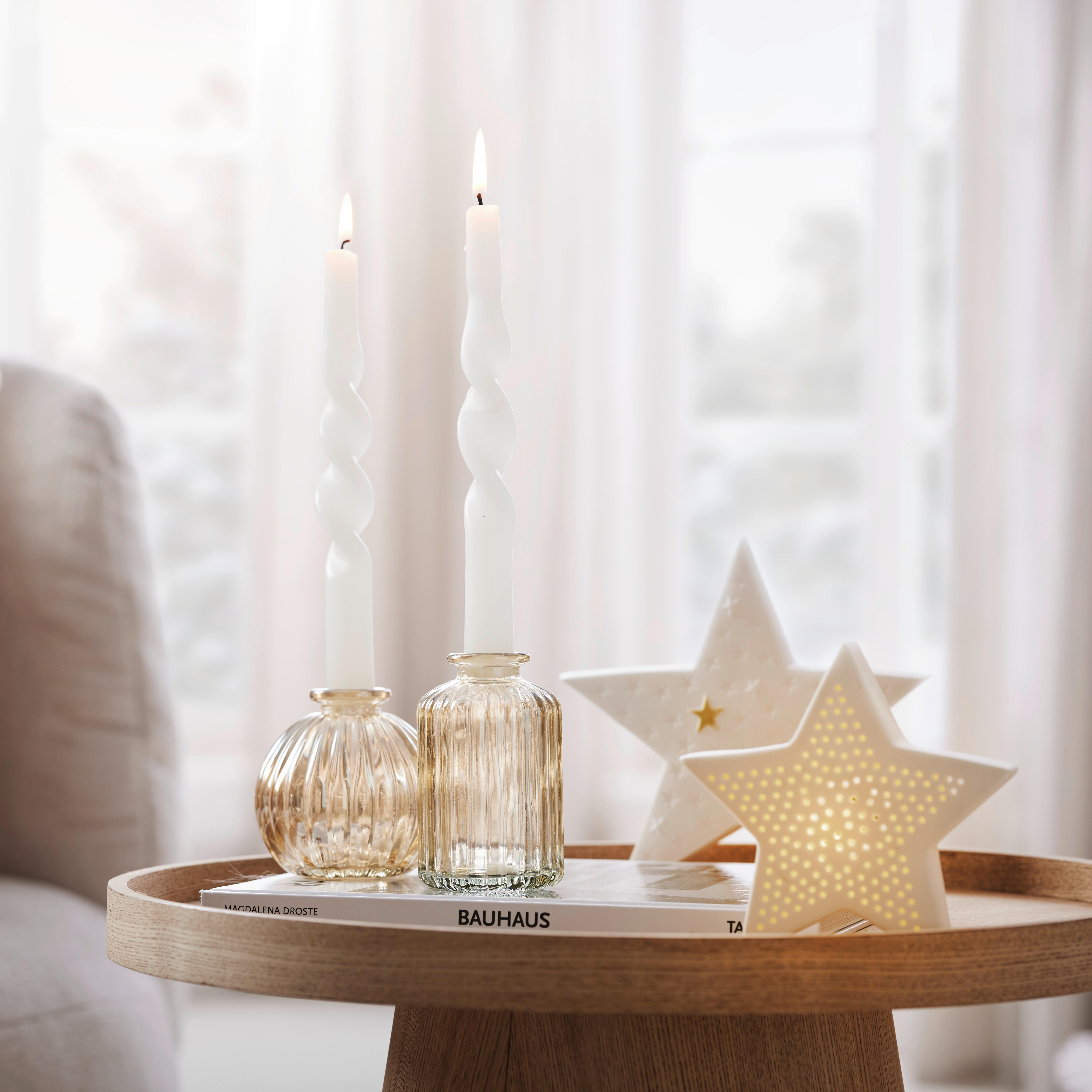 Gyertyatartó Bloom - arany, Konventionell, Üveg (8,2/8,4cm) - Modern Living