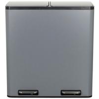 Abfallsammler Clean Grau ca. 58,5x62x32cm - Schwarz/Grau, MODERN, Kunststoff/Metall (58,5/62/32cm) - MID.YOU