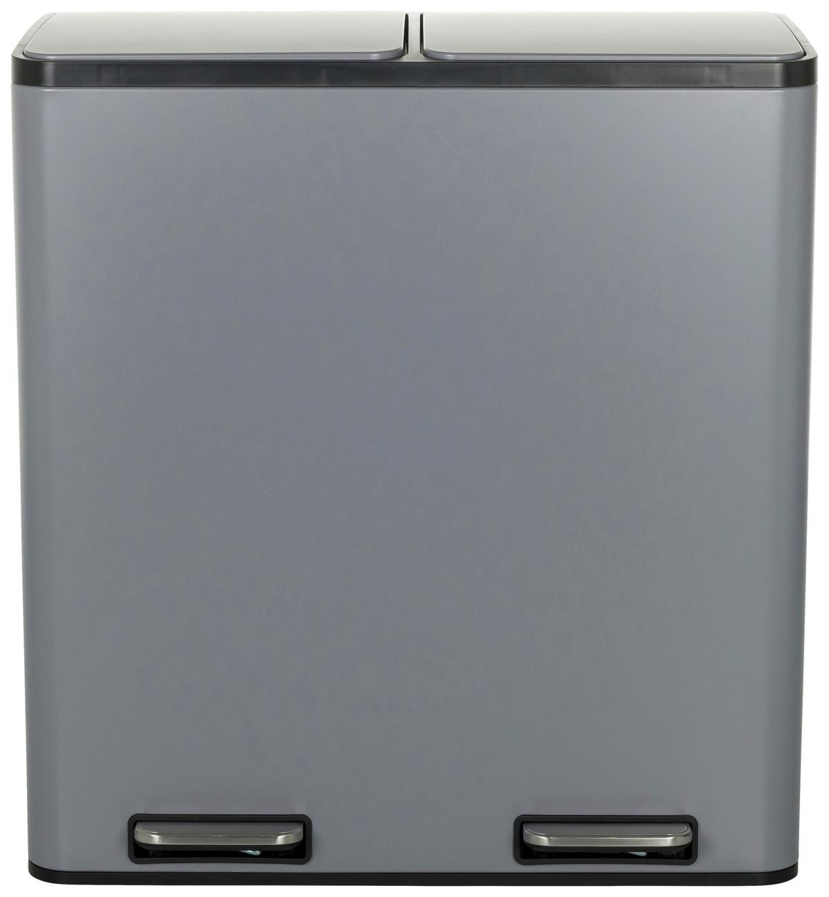 Abfallsammler Clean Grau ca. 58,5x62x32cm - Schwarz/Grau, MODERN, Kunststoff/Metall (58,5/62/32cm) - MID.YOU