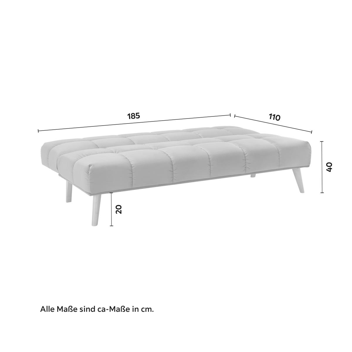 Canapea extensibila ALVA - negru, Modern, lemn/textil (185/80/88cm) - Bessagi Home