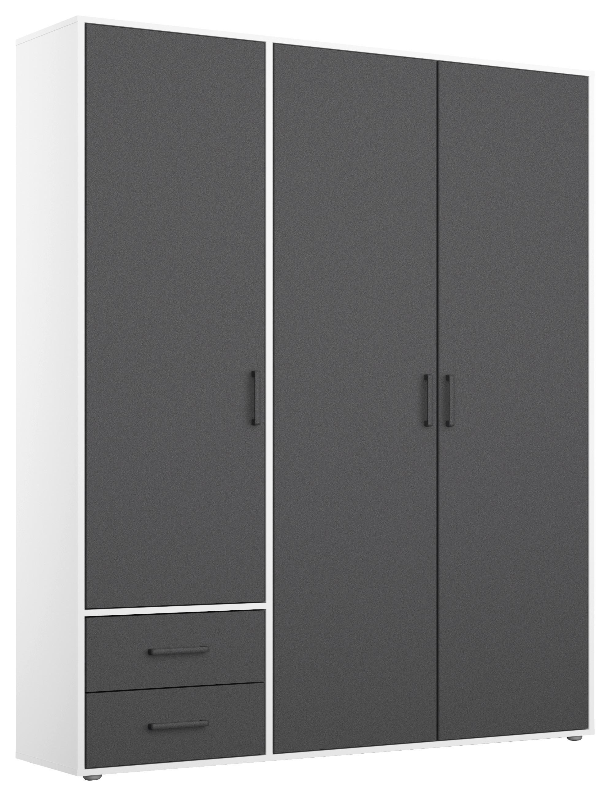 Ormar S Klasičnim Vratima Voyager - bijela/siva, Moderno, drvni materijal/plastika (140/194/53cm) - Modern Living
