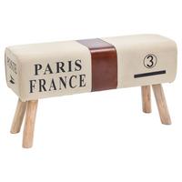 Sitzbank "WL5.104", beige/braun - Beige/Braun, Natur, Holz/Textil (91/51/30cm) - MID.YOU