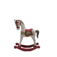 KOŃ DEKORACYJNY 24XD37394 - zielony/czerwony, Lifestyle, materiał drewnopochodny (22,5/24/7,5cm) - X-Mas