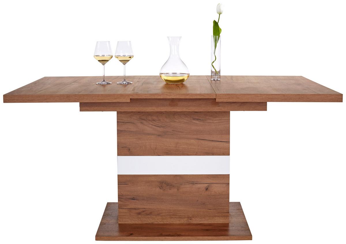 Kihúzható Asztal Avensis New - tölgyfa színű/fehér, Modern, faalapú anyag (120/75,9/80cm) - Luca Bessoni