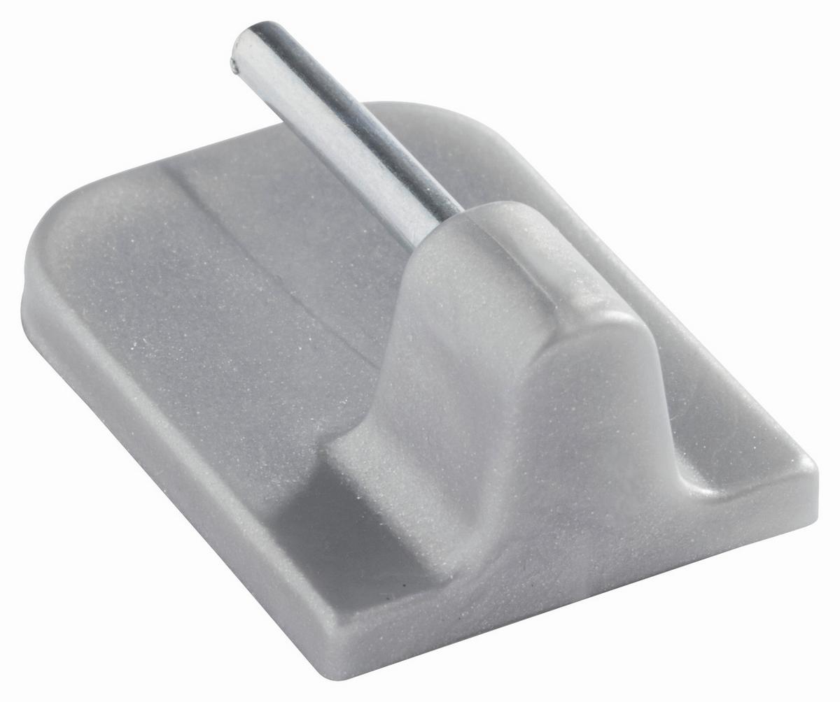 Selbstklebehaken Kurt in Silberfarben 4er Set - Silberfarben, Kunststoff (1/2.3cm) - Modern Living