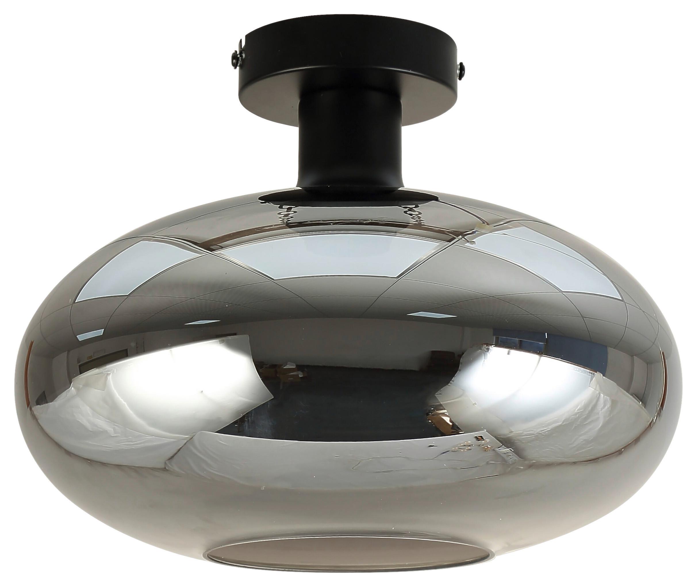 TAKLAMPA TIPO - svart, Modern, metall/glas (30/30/23,5cm) - Mömax