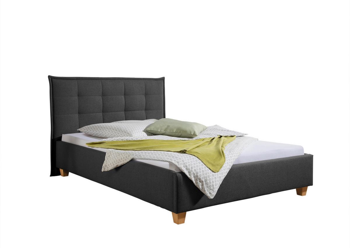 Polsterbett Tracy Anthrazit ca. 100x200 cm - Anthrazit/Naturfarben, MODERN, Holz/Textil (100/200cm) - Livetastic