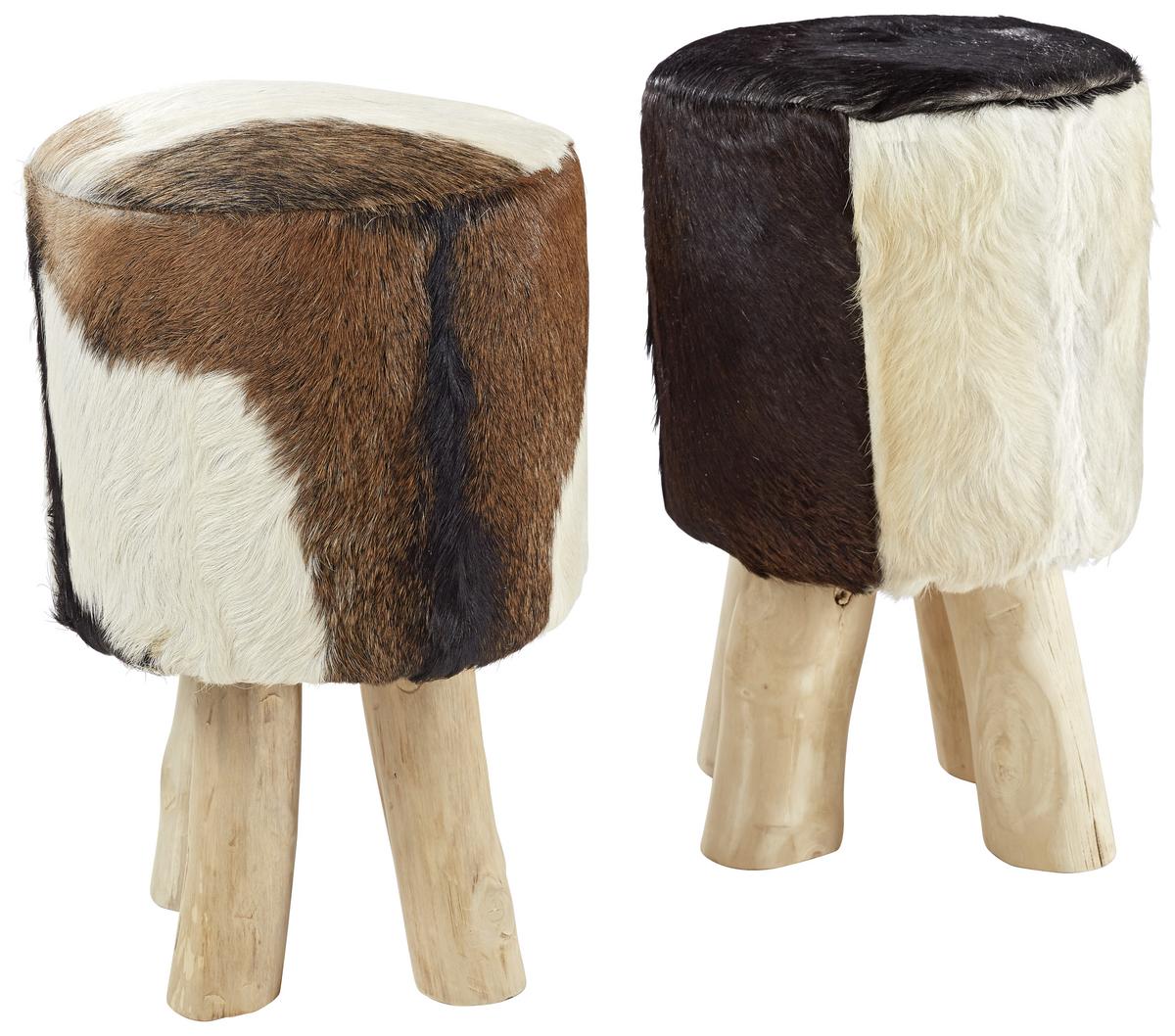 HOKER BINTA - kolor naturalny/biały, Lifestyle, skóra/drewno (32/50/32cm) - Landscape