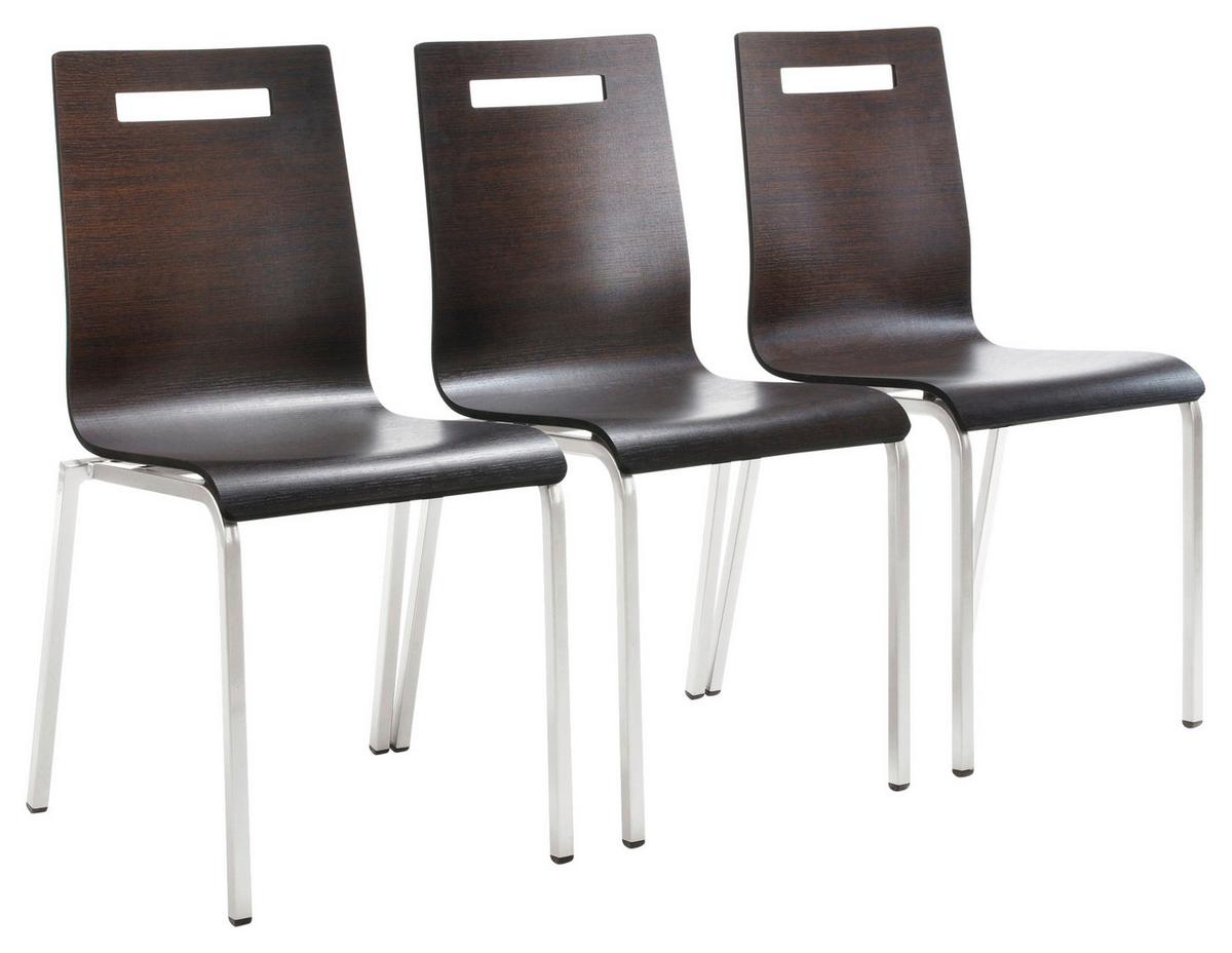 Besucherstuhl "My Life", wengefarbe - Wengefarben/Chromfarben, Basics, Holz/Metall (48/87/55cm) - MID.YOU