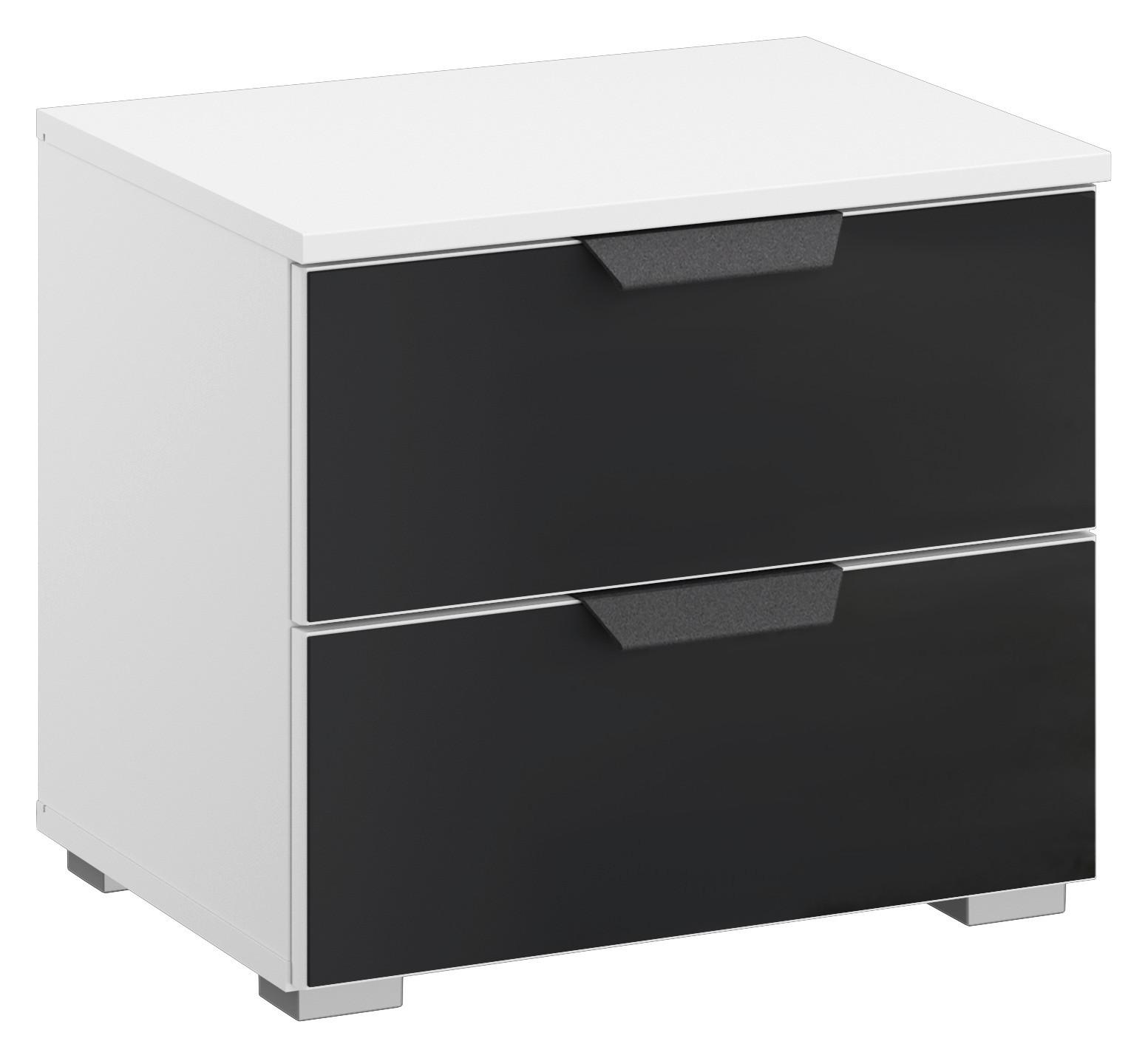 NOPTIERA ARTEMIS - alb/antracit, Modern, sticlă/material pe bază de lemn (47/43/42cm) - Modern Living