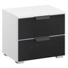 NOPTIERA ARTEMIS - alb/antracit, Modern, sticlă/material pe bază de lemn (47/43/42cm) - Modern Living