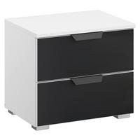 NOPTIERA ARTEMIS - alb/antracit, Modern, sticlă/material pe bază de lemn (47/43/42cm) - Modern Living