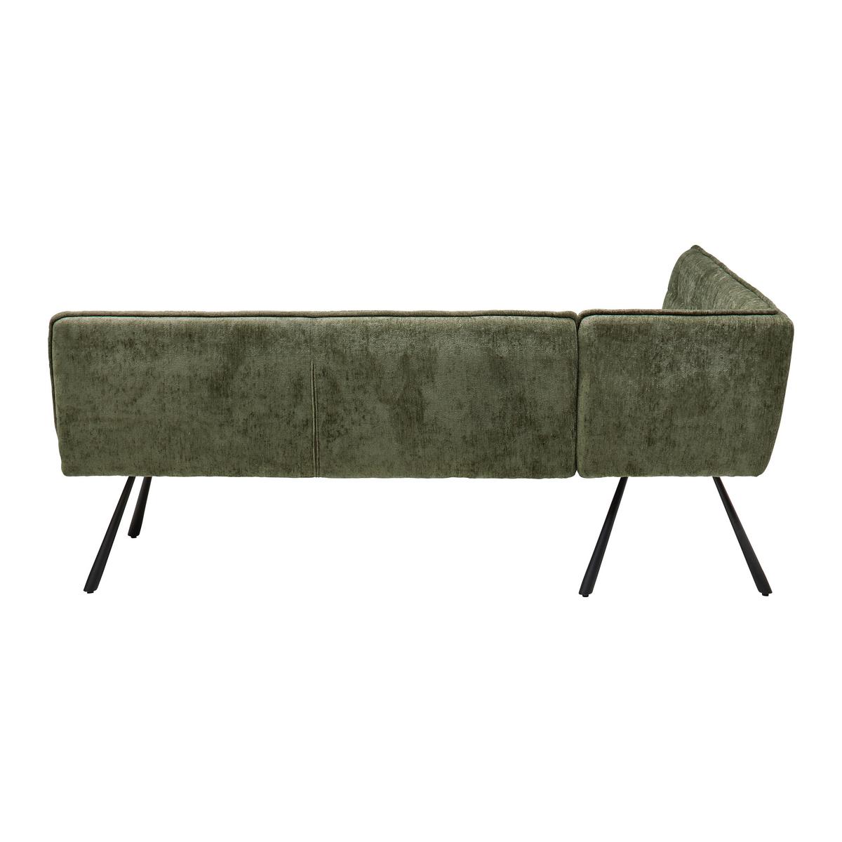 Eckbank Como Grün - Schwarz/Grün, MODERN, Textil/Metall (170/84/215cm) - Mömax