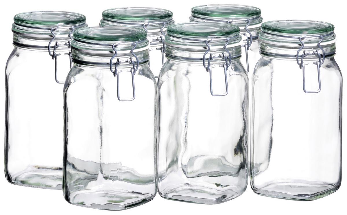 Einmachglas-Set Gothika ca. 1,45l, 6-teilig - Transparent, Basics, Glas (1450ml) - Mäser