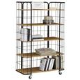 Regal Schwarz/naturfarben - Schwarz/Naturfarben, LIFESTYLE, Holzwerkstoff/Metall (83/40/132cm) - MÖMAX modern living