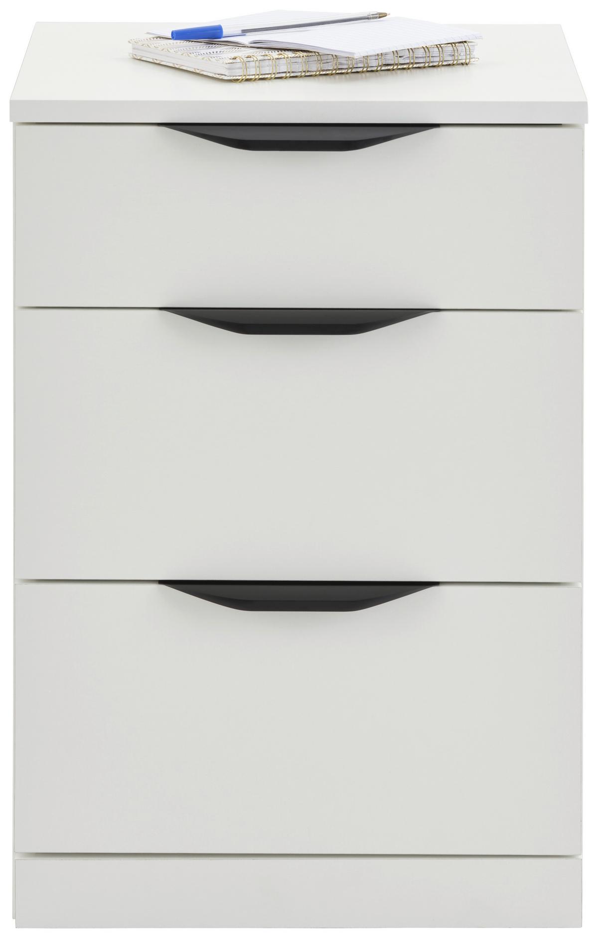 Ladičar Rimini - bijela/crna, Trend, drvni materijal/metal (40/60,1/40cm) - Modern Living