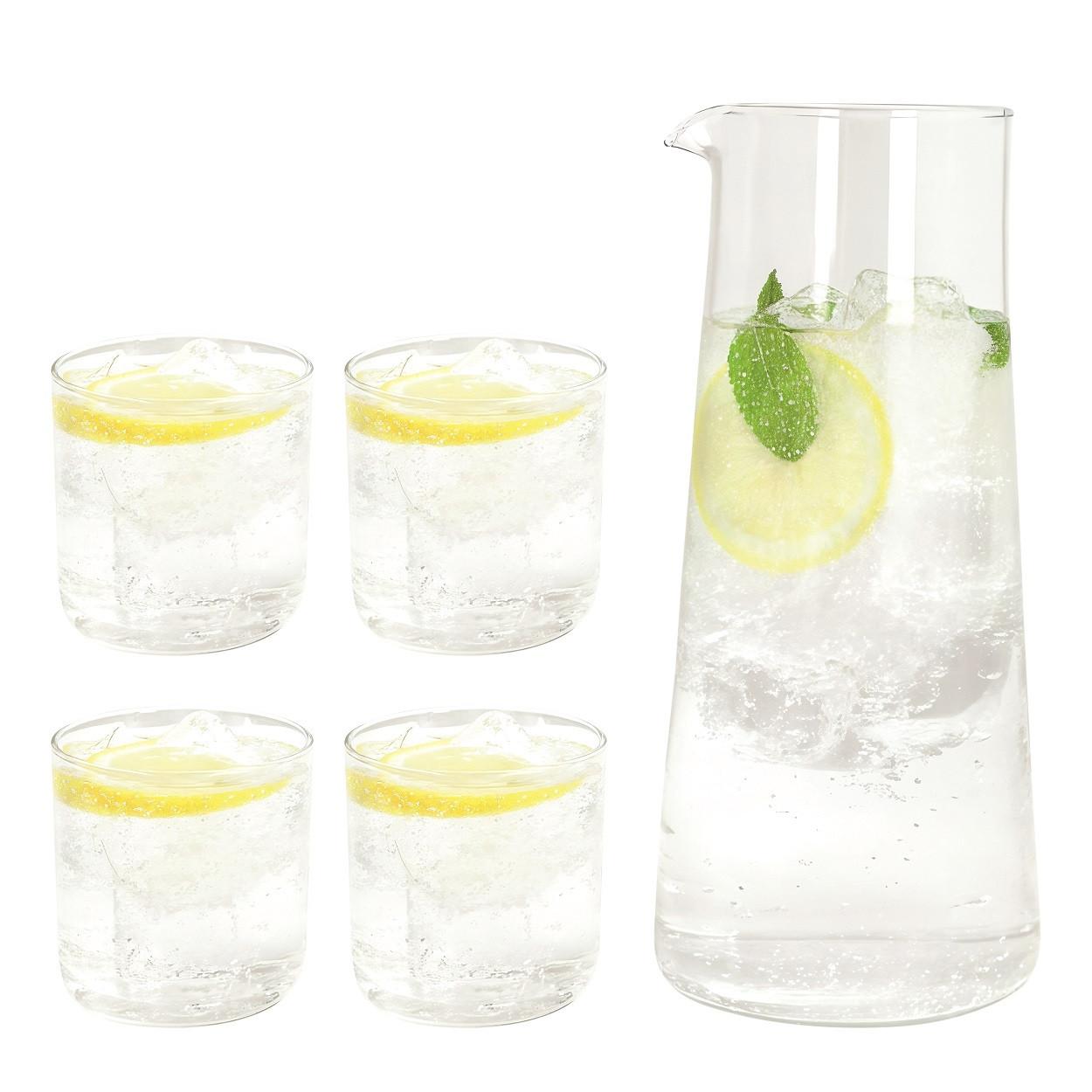 Set de pahare și carafă Lyra Set 5/1 - transparent, Modern, sticlă - Tognana