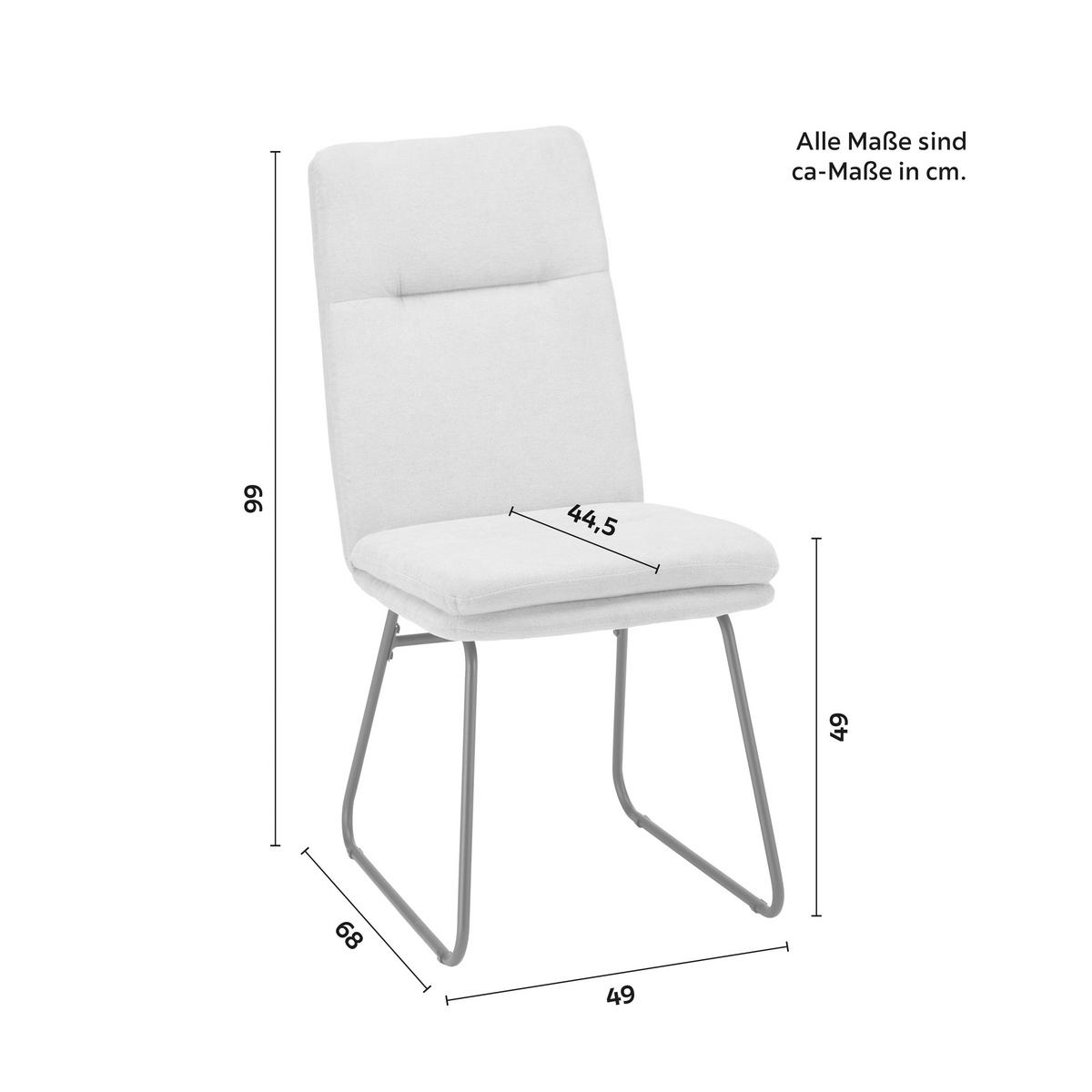 ZESTAW KRZESEŁ LEO - czarny/szary, Modern, metal/tkanina (49/99/68cm) - Bessagi Home