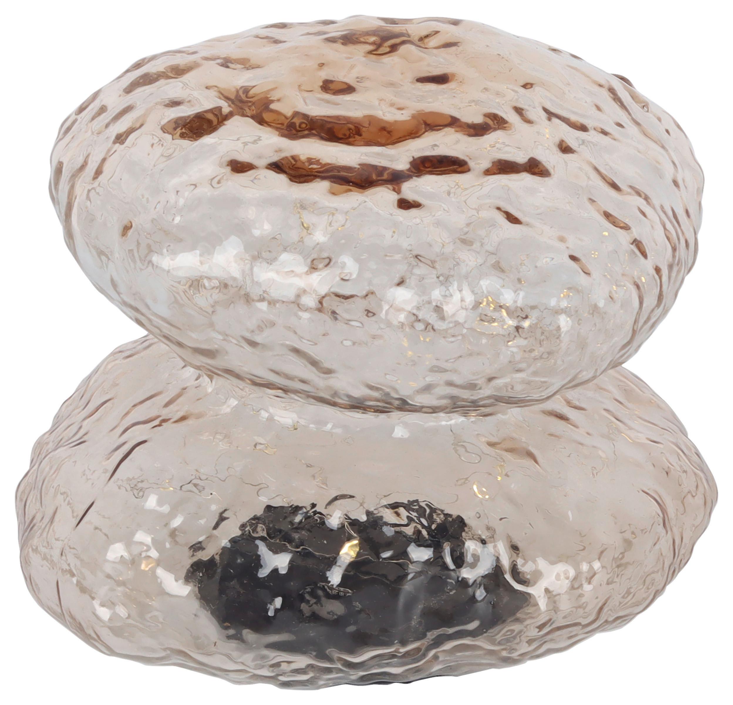 Skulptur Luc Hellbraun - Hellbraun, Glas (15/12,5/13cm) - Mömax