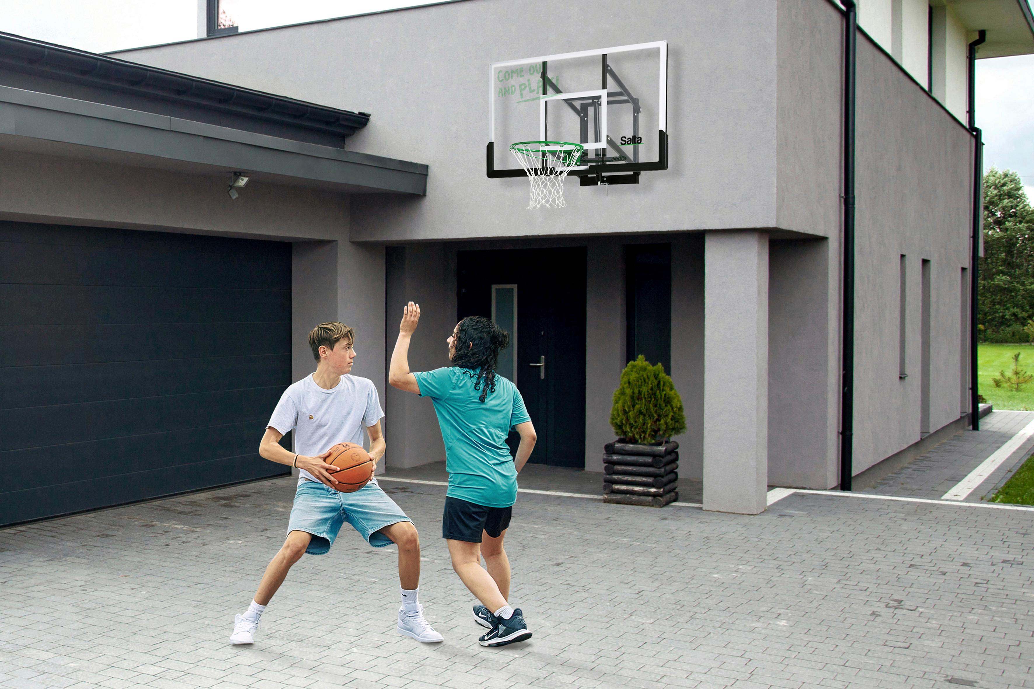 BASKETBALLSTÄNDER SALTA GUARD MIT KORB - Transparent/Schwarz, KONVENTIONELL, Kunststoff/Metall (83/204-254/130cm) - Salta