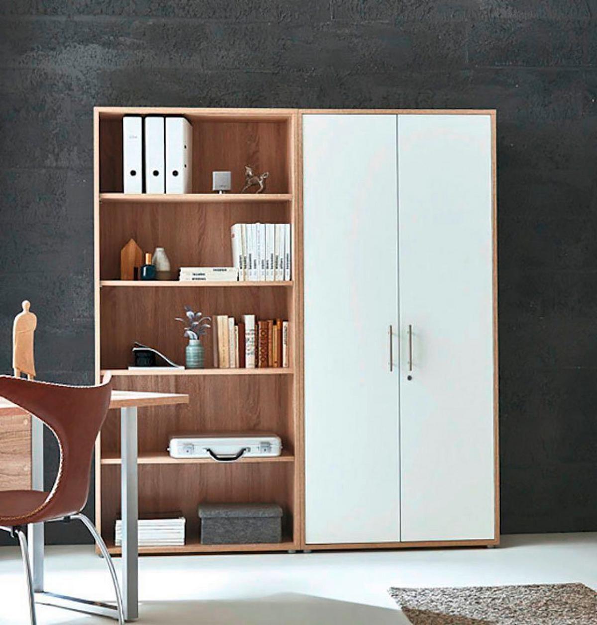 Büro Office Edition Set 1 Weiß/Sonoma Eiche - Weiß/Sonoma Eiche, MODERN, Holzwerkstoff - MID.YOU