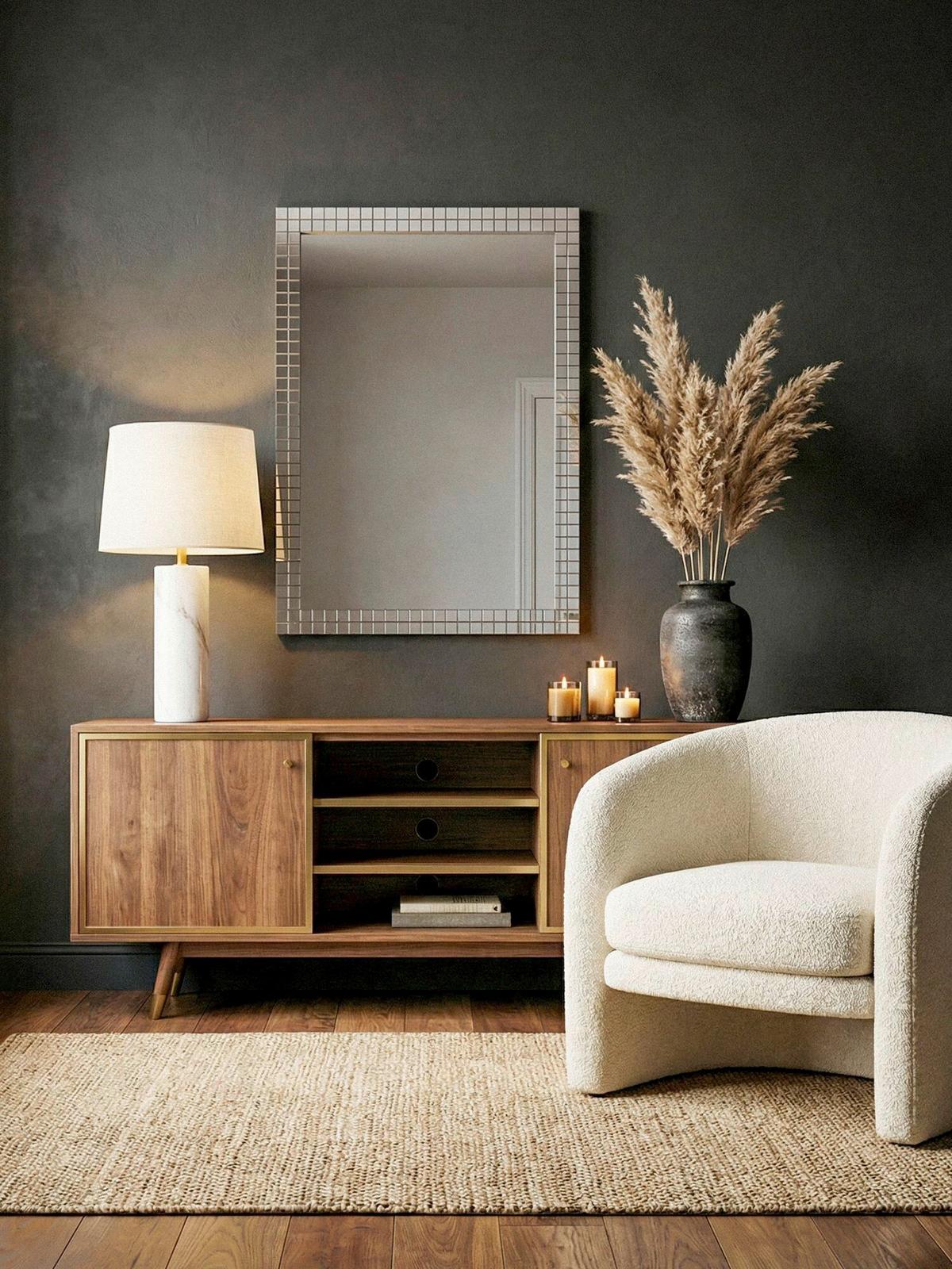 Wandspiegel Wl7.474 - Schwarz, Design, Glas/Holzwerkstoff (60/90/2cm) - Livetastic