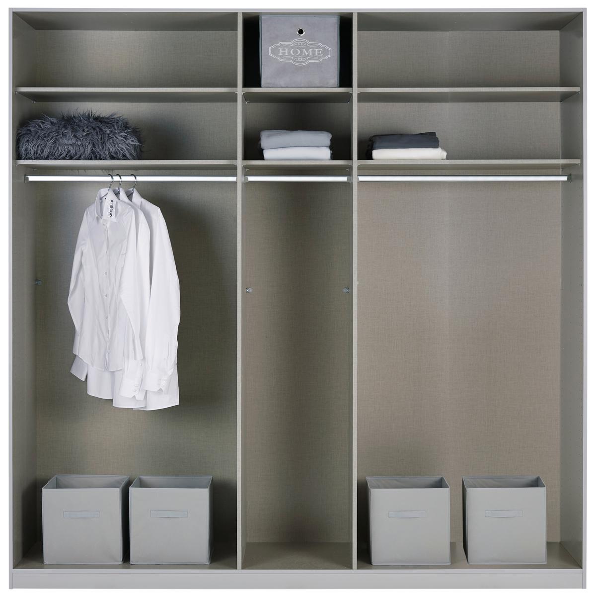 Dulap cu uși rotative Briona - șampanie, Konventionell, material pe bază de lemn (226/229/54cm) - Premium Living
