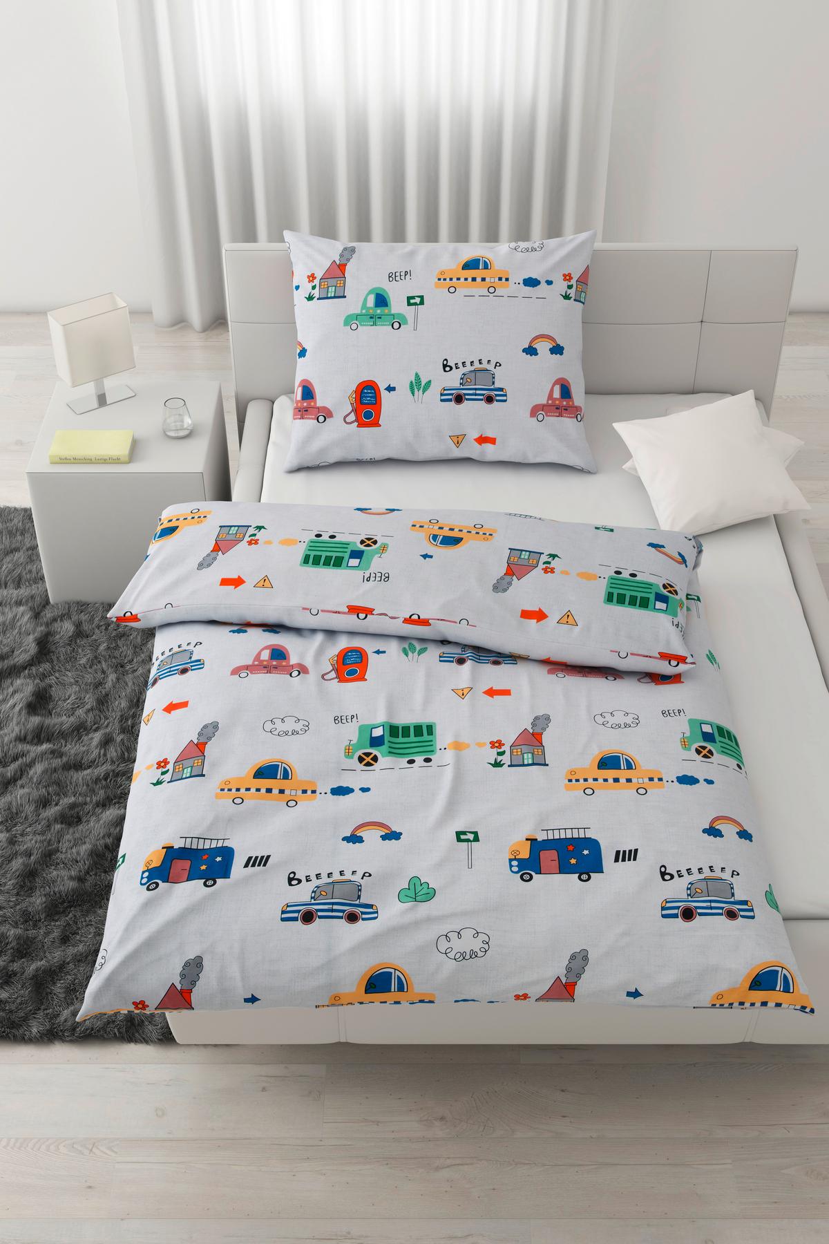 Bettwäsche Traffic ca. 160x210cm - Weiss/Multicolor, Textil (160/210cm) - Modern Living