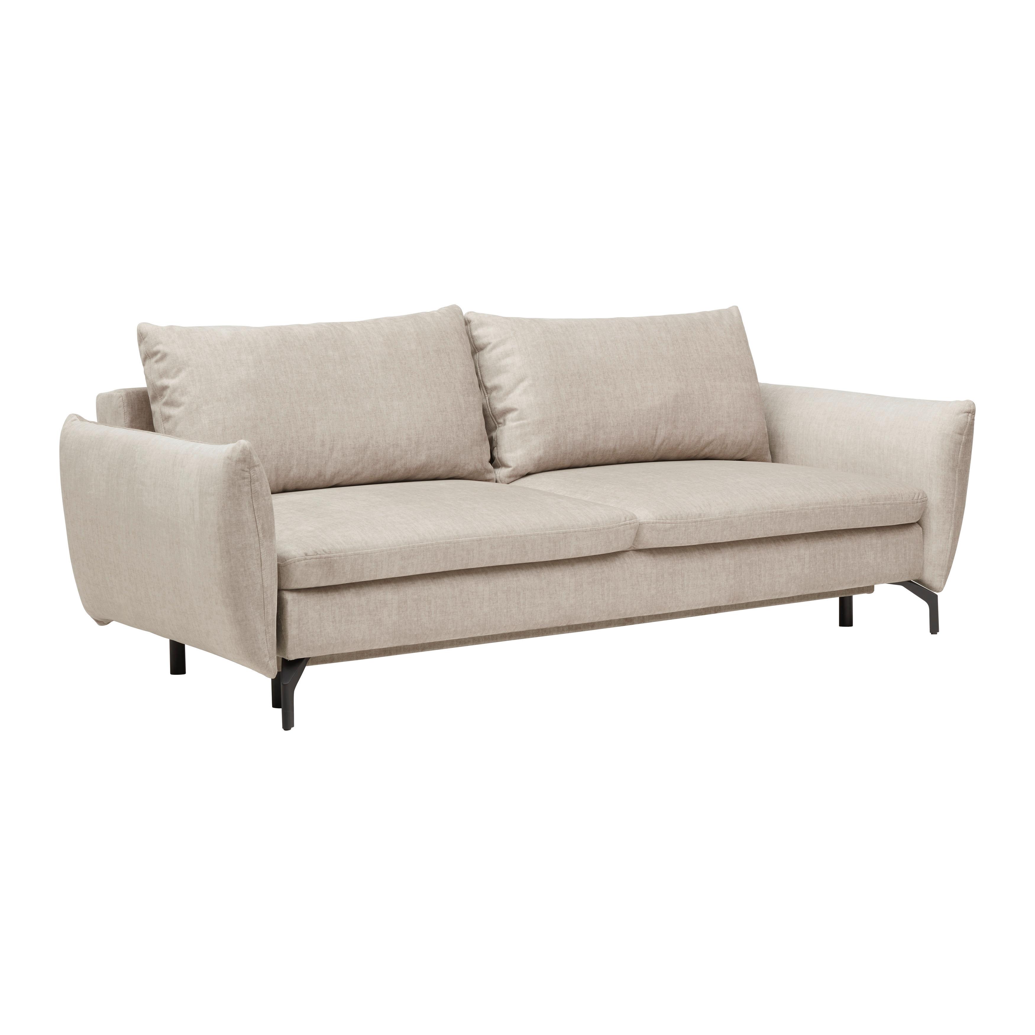 Zofa Mido, Bež, Ležišče - črna/bež, Moderno, kovina/tekstil (224/89/109cm) - Mömax