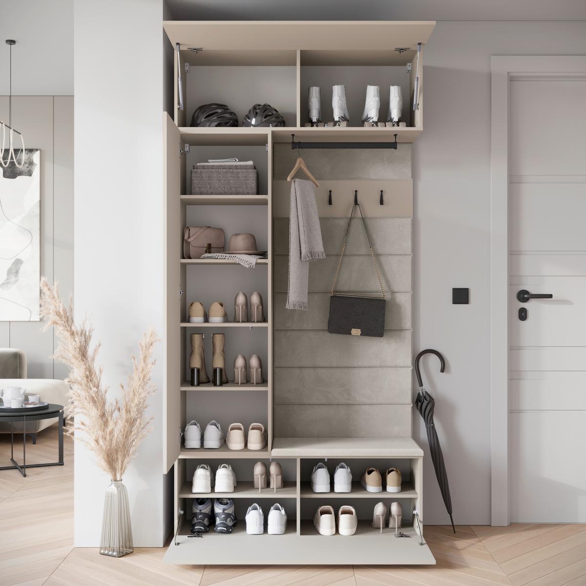 Predsoba Tejo, Bež, Kašmir - kašmir/bež, Design, leseni material (115/231,9/37,5cm) - Livetastic