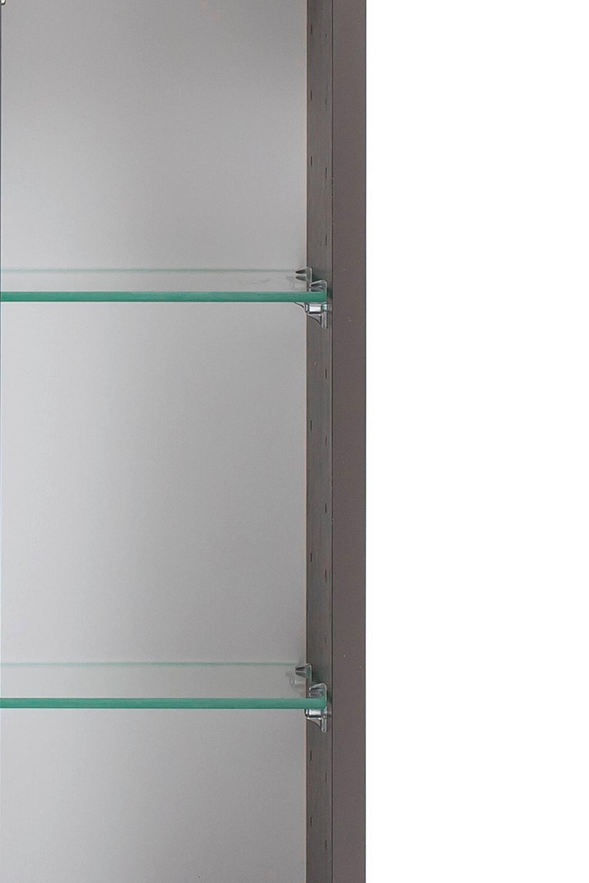Spiegelschrank Florida in Grau/Graphitfarben - Chromfarben/Graphitfarben, MODERN, Glas/Holzwerkstoff (120/64/20cm)