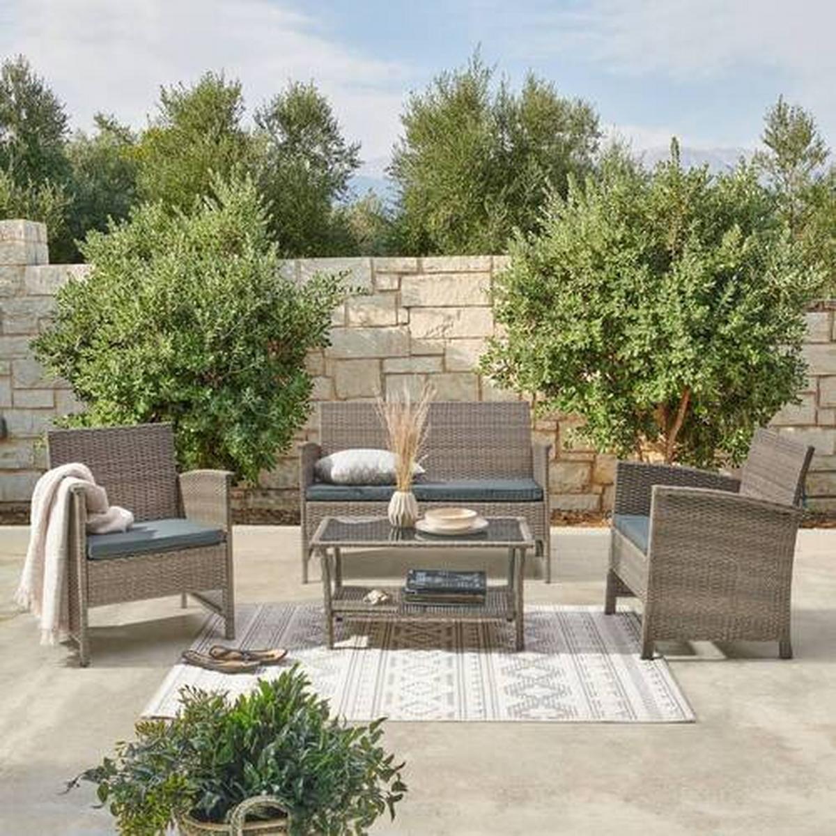 Lounge Garnitura Barbara, Siva - temno siva/črna, Moderno, kovina/umetna masa - Modern Living