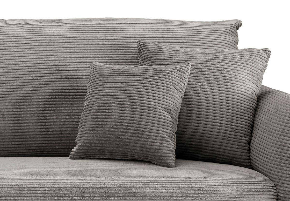 Sedežna Garnitura Vanilla, Sivorjava - črna/sivorjava, Design, kovina/tekstil (178/264-302cm) - Modern Living