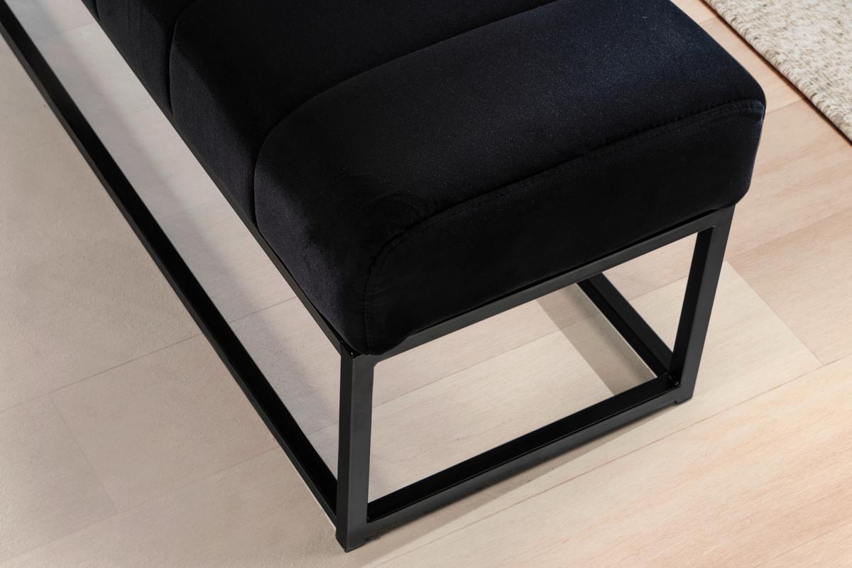 Klop Jona, Črna - črna, Design, kovina/tekstil (108/40/40cm) - MID.YOU