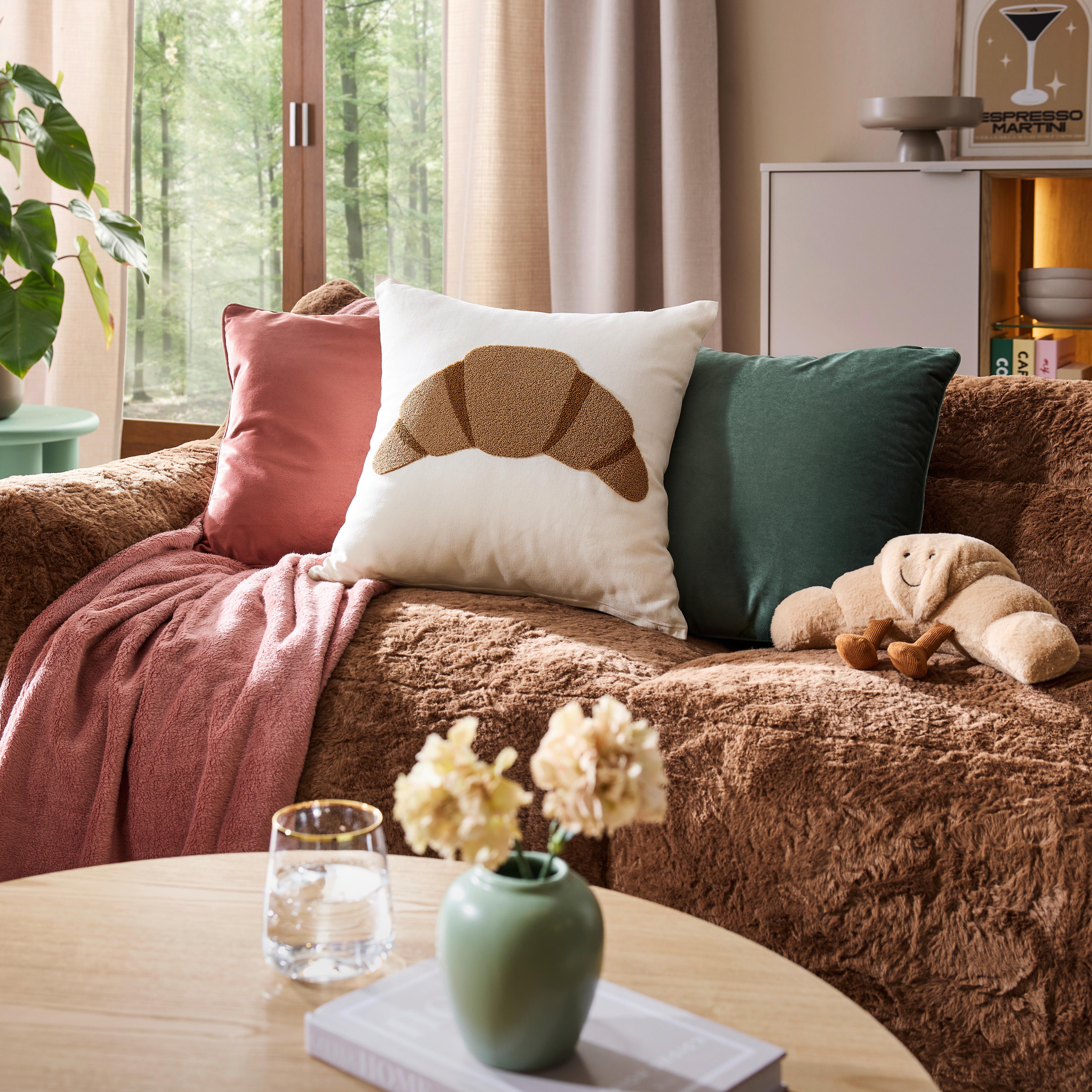 PRYDNADSKUDDE VIOLA - grön, Klassisk, textil (45/45cm) - Premium Living