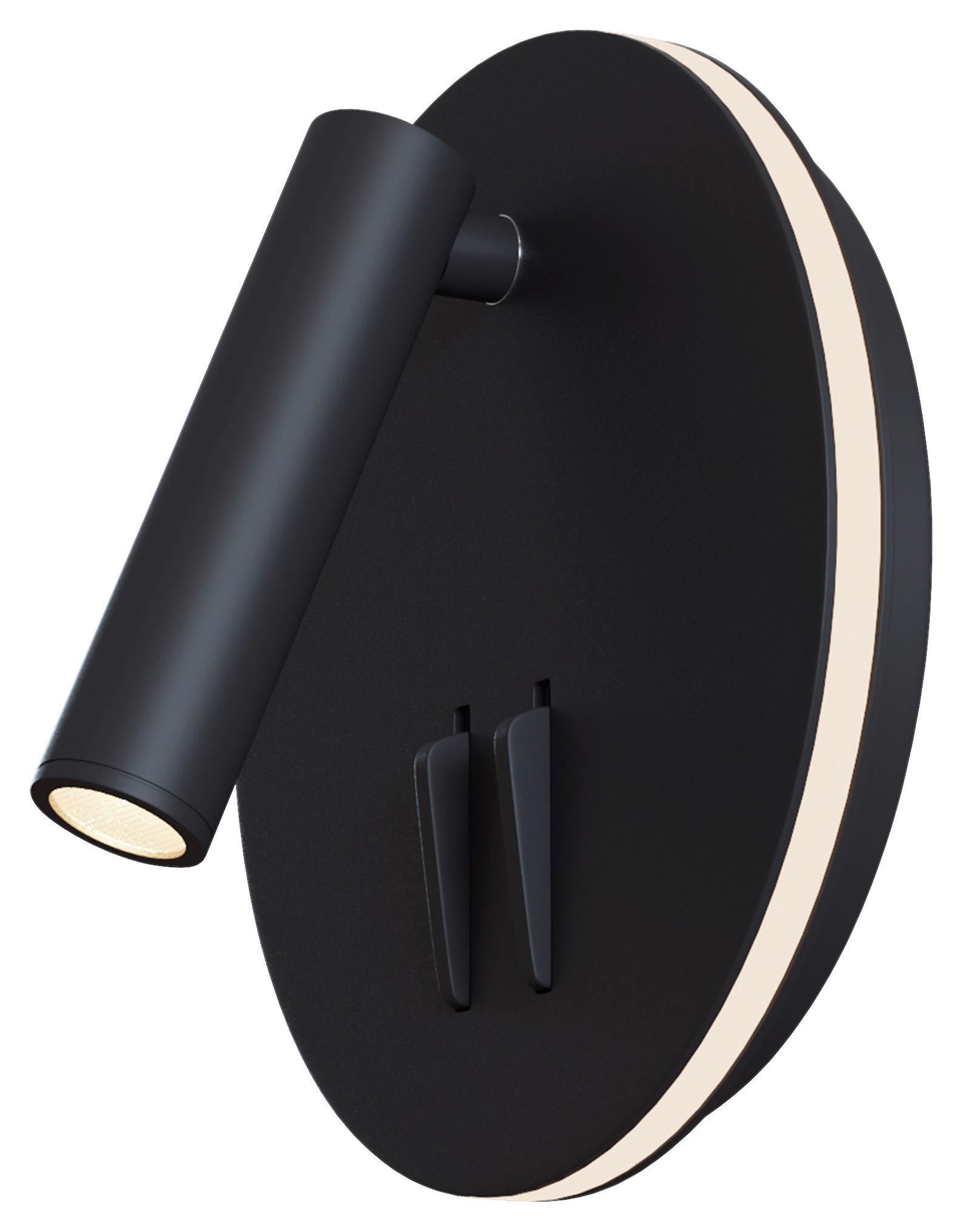 Wandleuchte Ios Schwarz max. 10 Watt - Schwarz, Trend, Metall (6,5/14/14cm) - MAYTONI