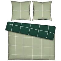 Bettwäsche Linnea Wende XXL Weiß/Salbei/Wald ca. 200x200cm - Waldgrün/Salbeigrün, MODERN, Textil (200/200cm) - Modern Living