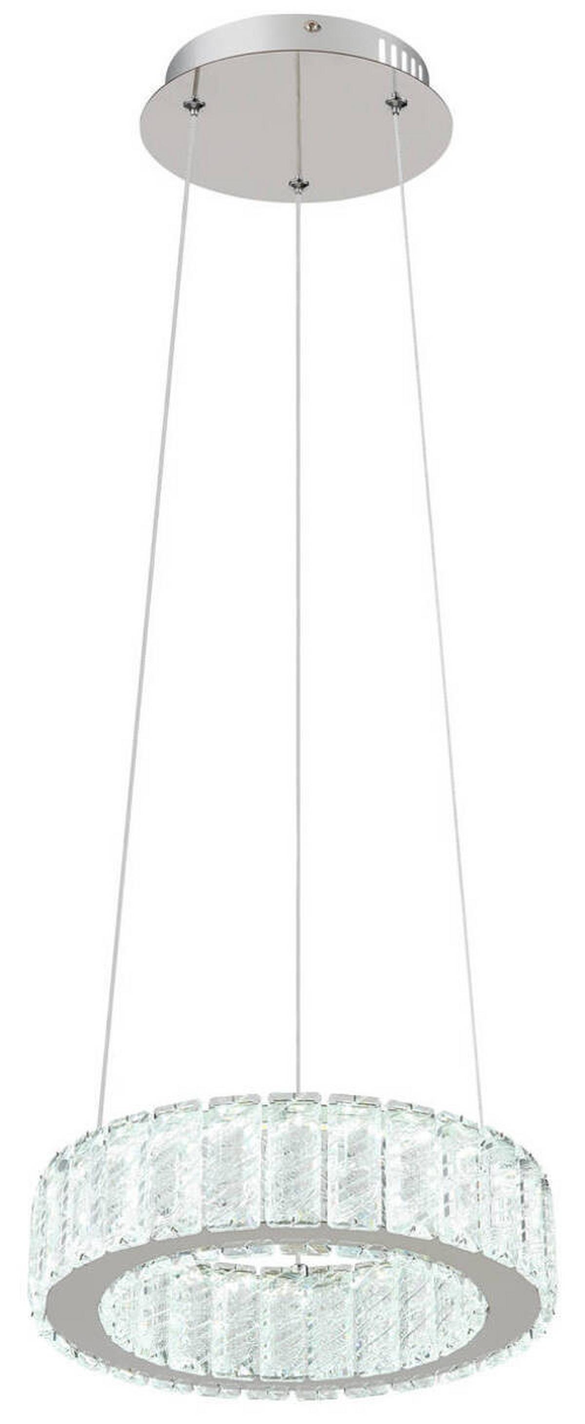 Viseča Led-svetilka Mucky, S Sijalko - barve kroma/prozorno, Konvencionalno, kovina/umetna masa (30/120cm) - Globo
