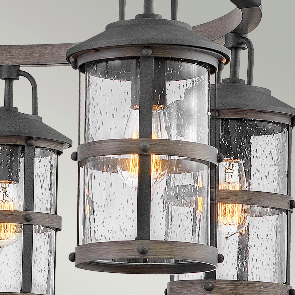 Luster Qn-Lakehouse6-P-Dz - siva/boje cinka, Konvencionalno, staklo/metal (94.9/92.7cm) - Elstead Lighting